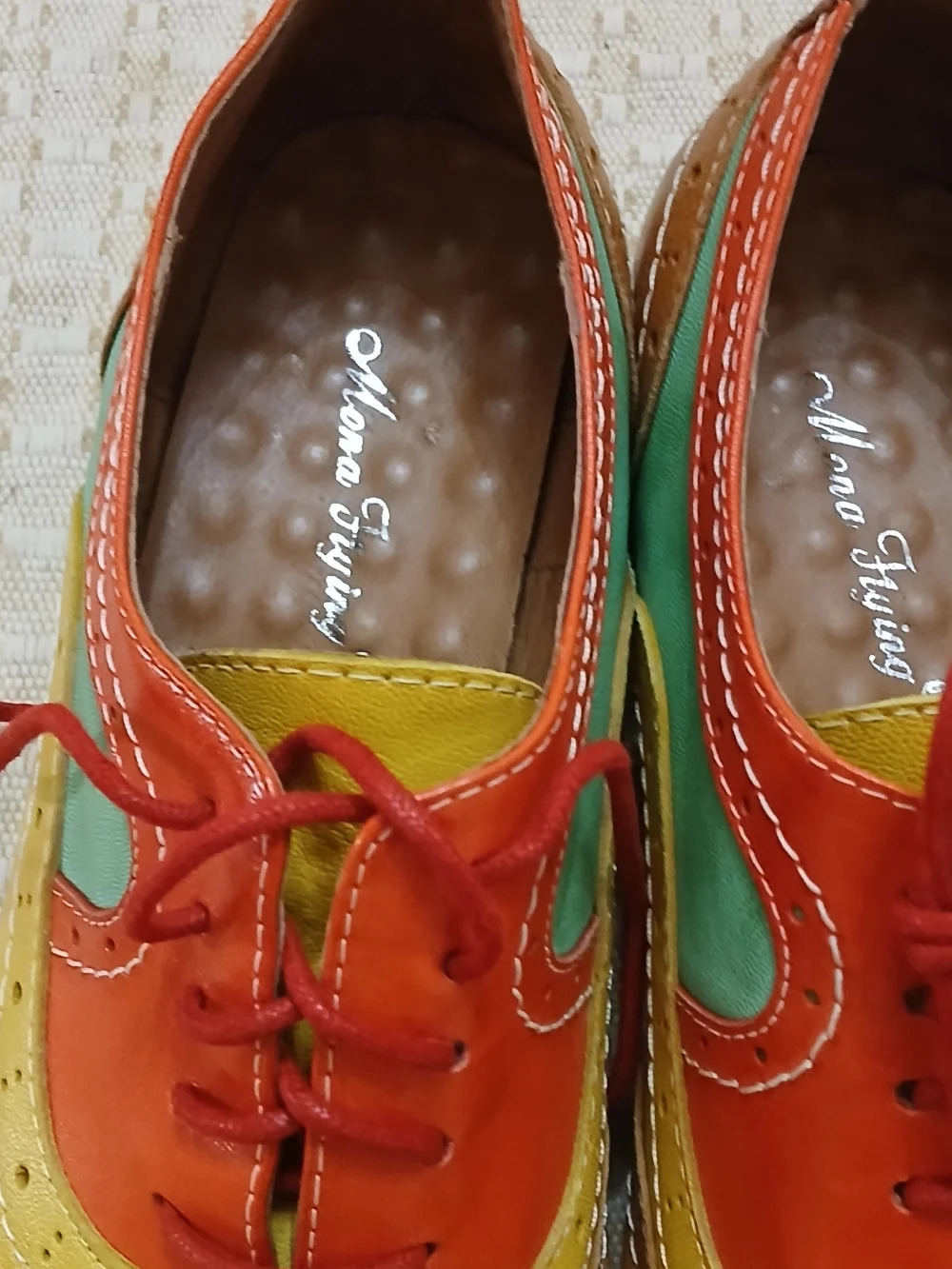 Multicolor Wingtip Oxford Quality Shoes by MONA FLYING EU 43 Unisex Brouges
